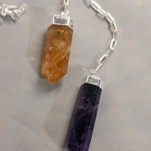 Citrine and amethyst pendants
